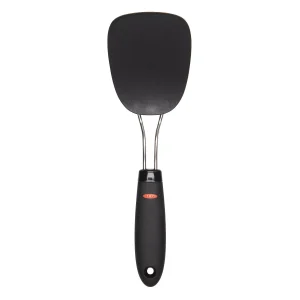 OXO Nylon Flexible Turner Black: Cooking Spatula, Dishwasher-Safe, 11" Length, Nylon & Stainless Steel