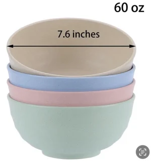 Cereal Bowls Set Of 4 Wheat Straw Bowls Sets 60 OZ Unbreakable Microwave