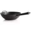 Hammered 13 Inch Heavy Gauge Carbon Steel Wok in Black