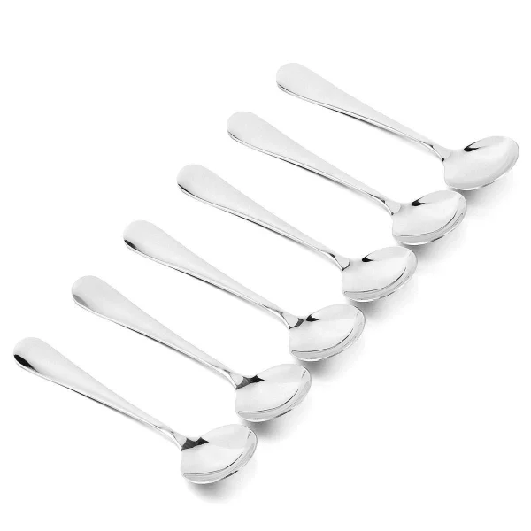 12 Pack Soup Spoons Round Stainless Steel Bouillon Spoon Table Serving Cooking