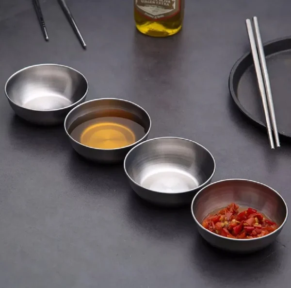 8Pcs Stainless Steel Sauce Dish Set – Mini Seasoning Bowls for Dipping & Serving