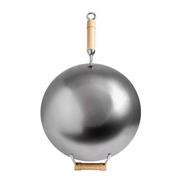 Classic Series 14-Inch Round Bottom Carbon Steel Wok with Birch Handles