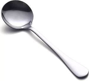 Soup Spoons 8-Piece Premium Stainless Steel Spoons round Spoons, Heavy-Weight