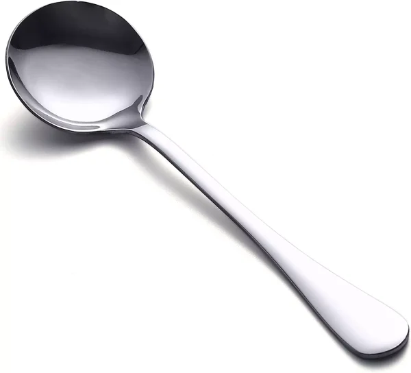 21 Soup Spoons 8-Piece Premium Stainless Steel Spoons round Spoons, Heavy-Weight