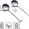 Soup Spoons 8-Piece Premium Stainless Steel Spoons round Spoons, Heavy-Weight