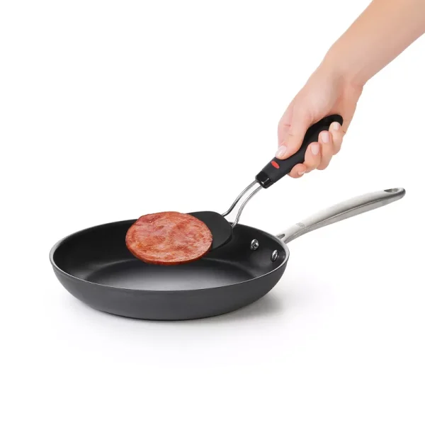 3 OXO Nylon Flexible Turner Black: Cooking Spatula, Dishwasher-Safe, 11" Length, Nylon & Stainless Steel