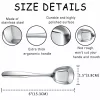 6pcs Stainless Steel Square Soup Spoon Dinner Spoon Flat Spoon Flatware 6 inches