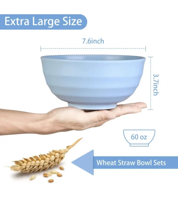 4 Cereal Bowls Set Of 4 Wheat Straw Bowls Sets 60 OZ Unbreakable Microwave