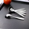 6pcs Stainless Steel Square Soup Spoon Dinner Spoon Flat Spoon Flatware 6 inches