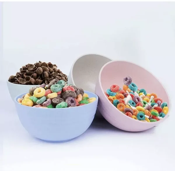 5 Cereal Bowls Set Of 4 Wheat Straw Bowls Sets 60 OZ Unbreakable Microwave
