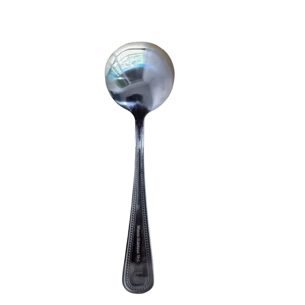 12 Pack Winco 0005-04 Dots Bouillon Spoon 18/0 Stainless Steel Heavyweight