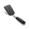 OXO Silicone Flexible Turner: Black Dishwasher-Safe Cooking Spatula, Stainless Steel Handle, 12" Length